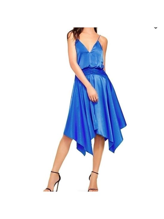 Aidan Mattox Dresses & Skirts - Aidan Mattox Charmeuse Blouson assymetrical handkerchief hem cocktail dress NWT